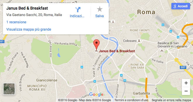 Janus BnB Google Map